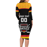 Custom Germany Hockey Long Sleeve Bodycon Dress Trager der Adler Flag Style