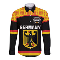 Custom Germany Hockey Long Sleeve Button Shirt Trager der Adler Flag Style