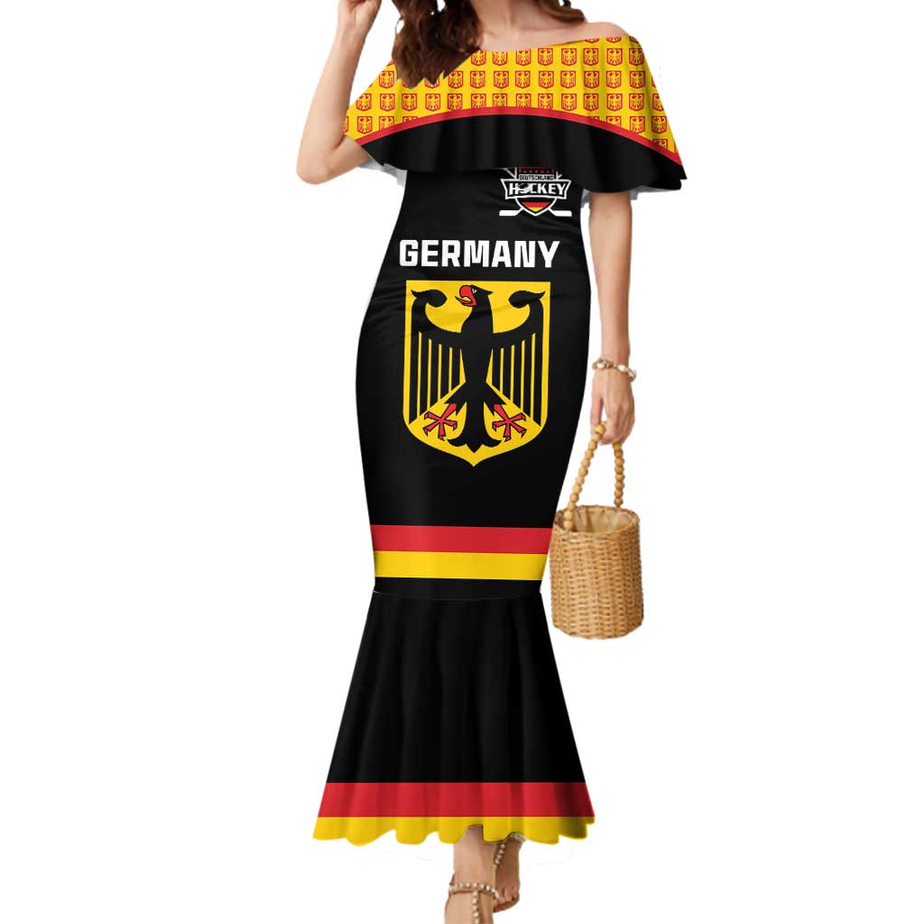Custom Germany Hockey Mermaid Dress Trager der Adler Flag Style