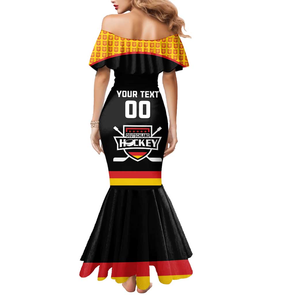 Custom Germany Hockey Mermaid Dress Trager der Adler Flag Style