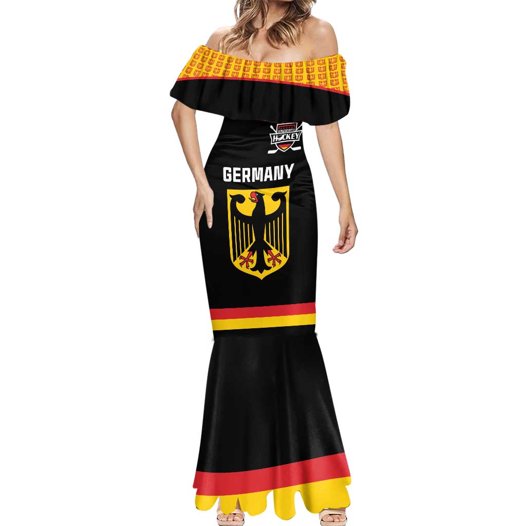 Custom Germany Hockey Mermaid Dress Trager der Adler Flag Style