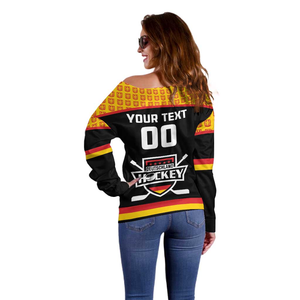 Custom Germany Hockey Off Shoulder Sweater Trager der Adler Flag Style