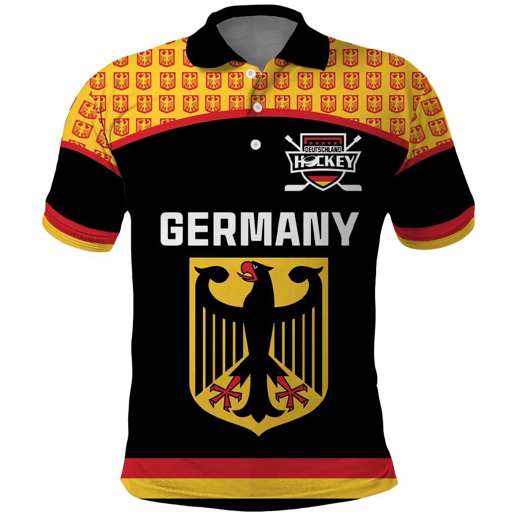 Custom Germany Hockey Polo Shirt Trager der Adler Flag Style
