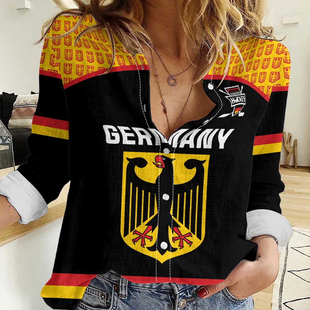Custom Germany Hockey Women Casual Shirt Trager der Adler Flag Style