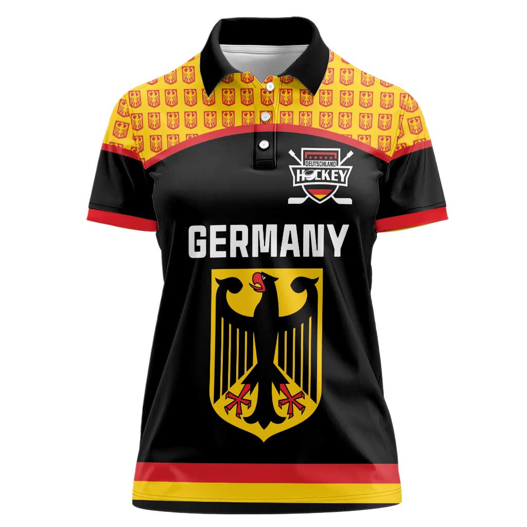 Custom Germany Hockey Women Polo Shirt Trager der Adler Flag Style