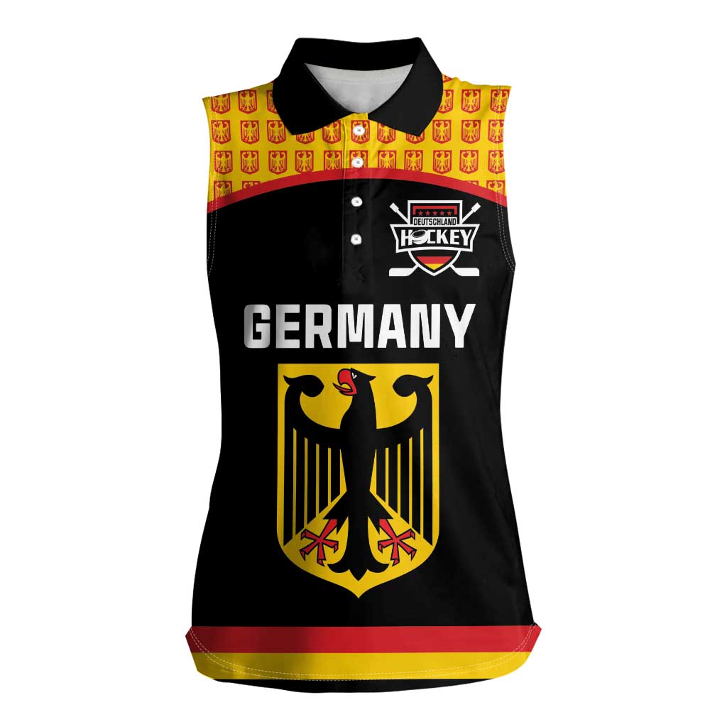 Custom Germany Hockey Women Sleeveless Polo Shirt Trager der Adler Flag Style