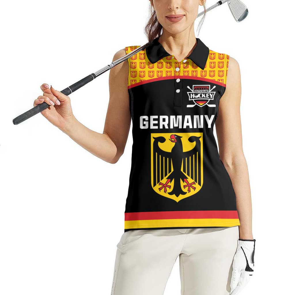 Custom Germany Hockey Women Sleeveless Polo Shirt Trager der Adler Flag Style