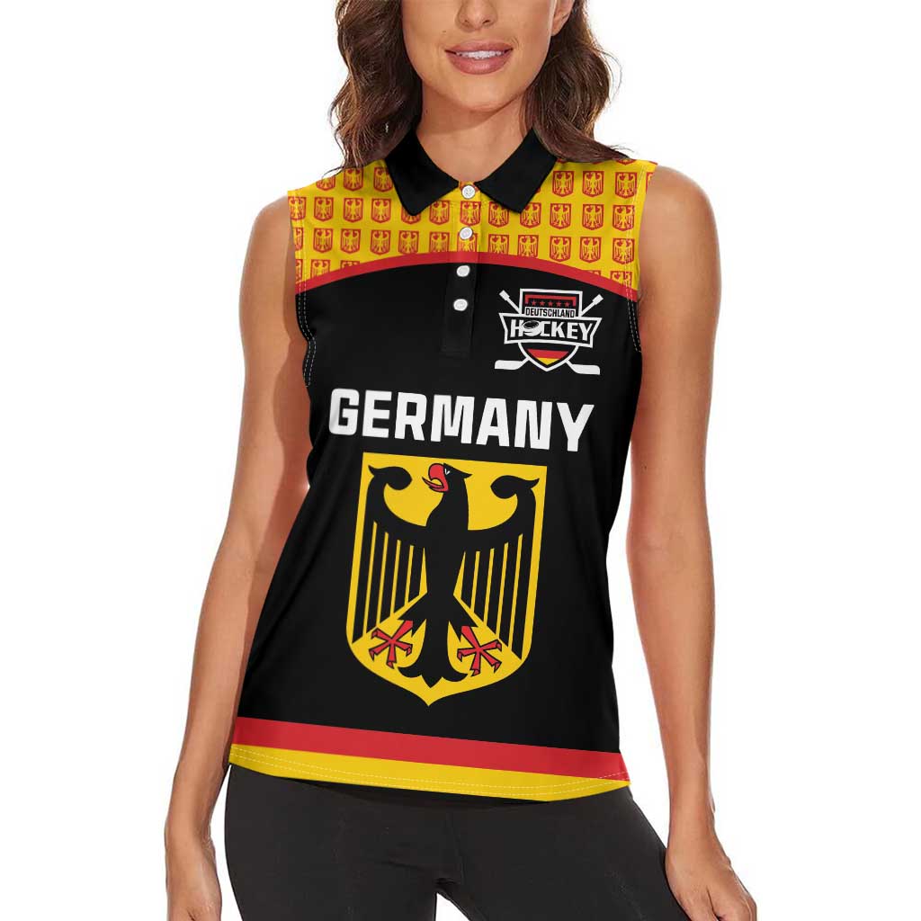 Custom Germany Hockey Women Sleeveless Polo Shirt Trager der Adler Flag Style
