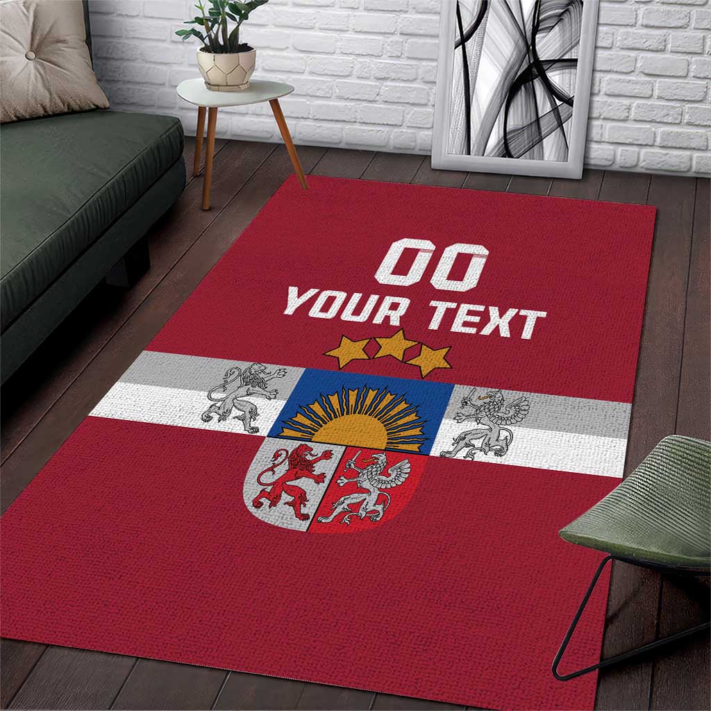 Custom Latvia Hockey Area Rug Latvijas Go Champions