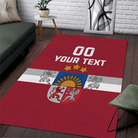 Custom Latvia Hockey Area Rug Latvijas Go Champions