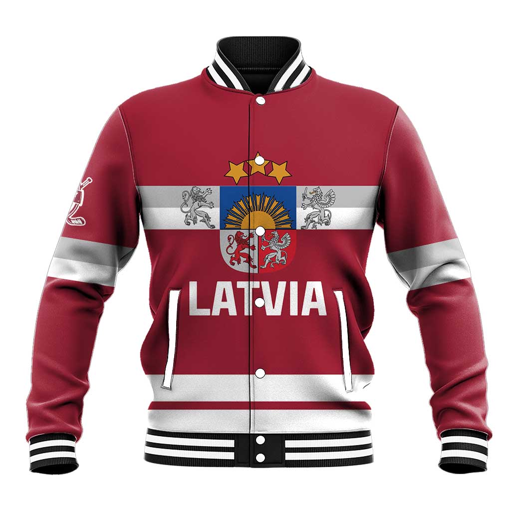 Custom Latvia Hockey Baseball Jacket Latvijas Go Champions