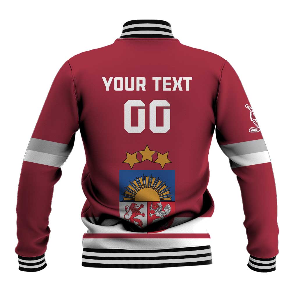 Custom Latvia Hockey Baseball Jacket Latvijas Go Champions