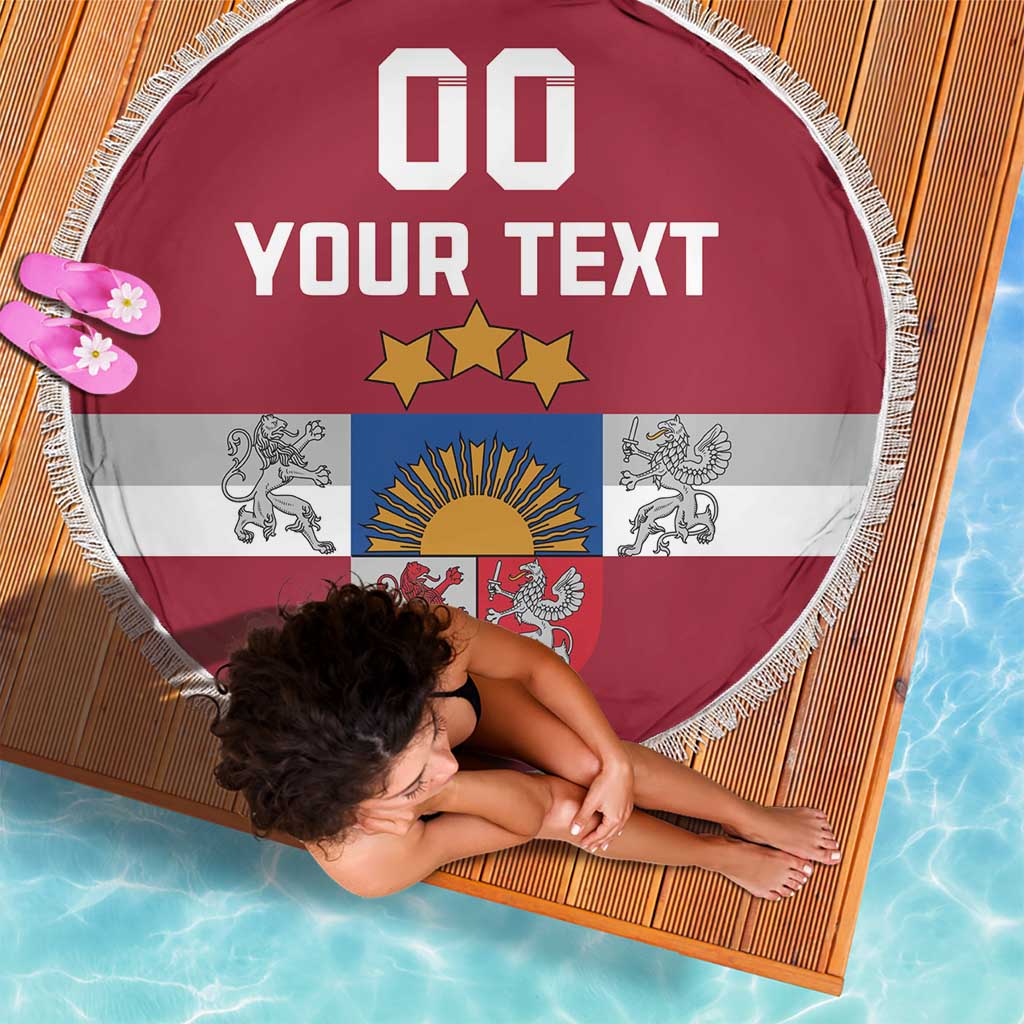 Custom Latvia Hockey Beach Blanket Latvijas Go Champions