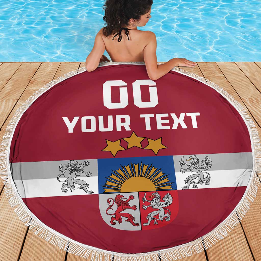 Custom Latvia Hockey Beach Blanket Latvijas Go Champions