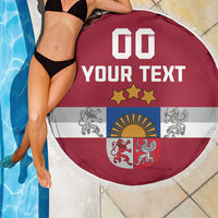 Custom Latvia Hockey Beach Blanket Latvijas Go Champions