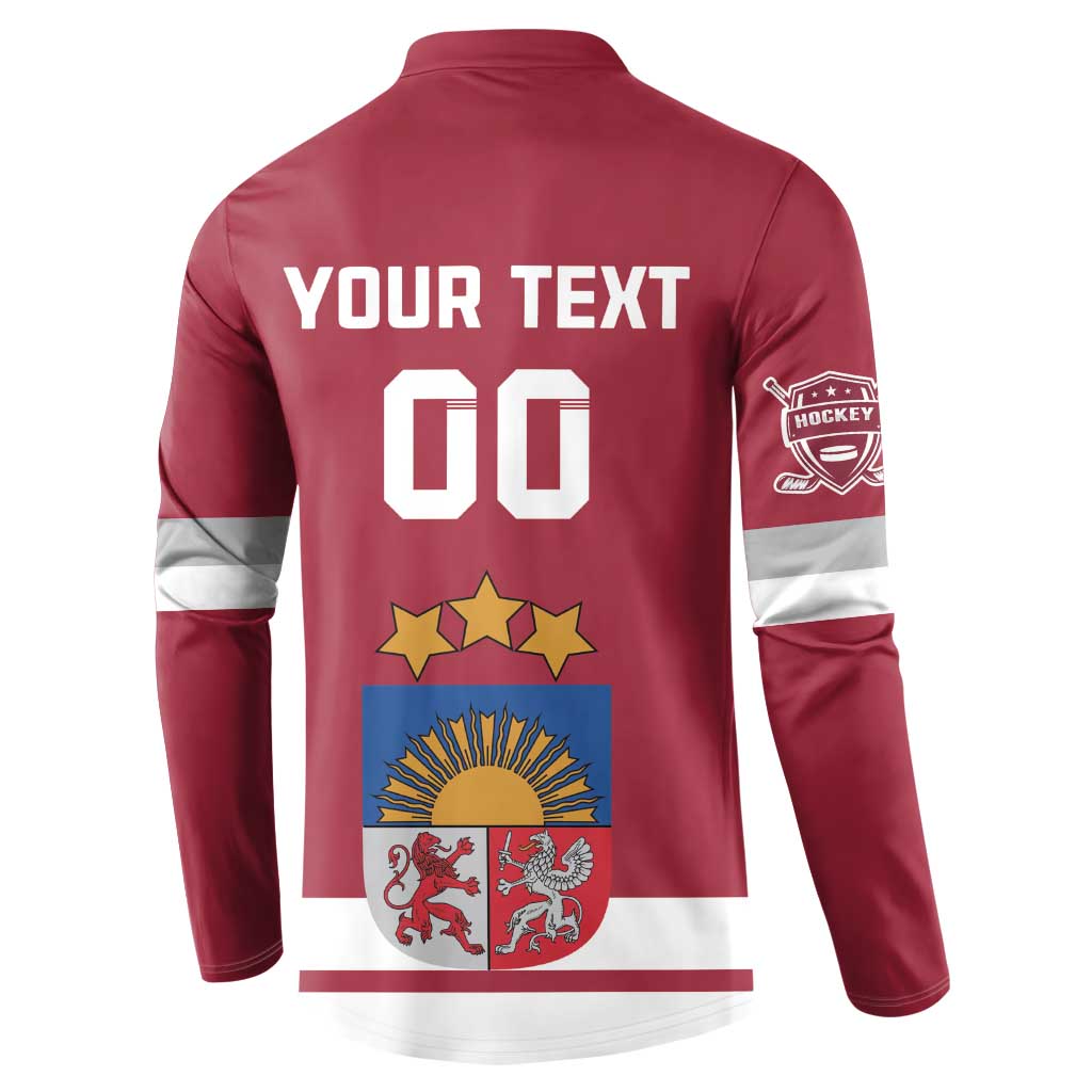 Custom Latvia Hockey Button Sweatshirt Latvijas Go Champions