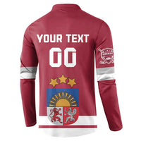 Custom Latvia Hockey Button Sweatshirt Latvijas Go Champions