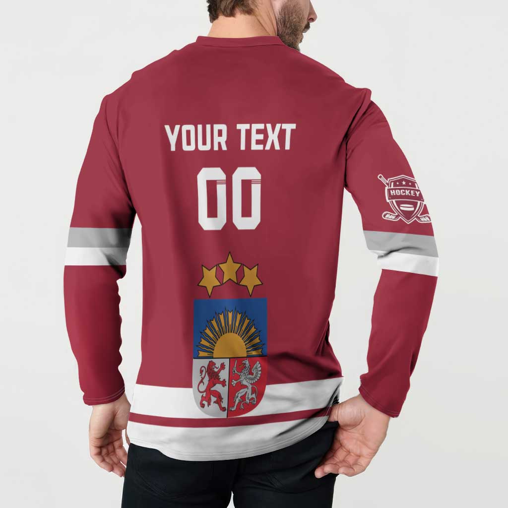 Custom Latvia Hockey Button Sweatshirt Latvijas Go Champions