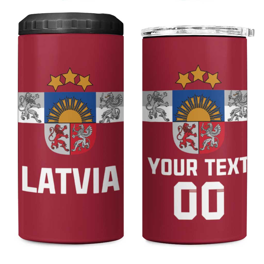 Custom Latvia Hockey 4 in 1 Can Cooler Tumbler Latvijas Go Champions