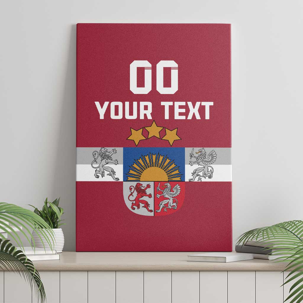 Custom Latvia Hockey Canvas Wall Art Latvijas Go Champions