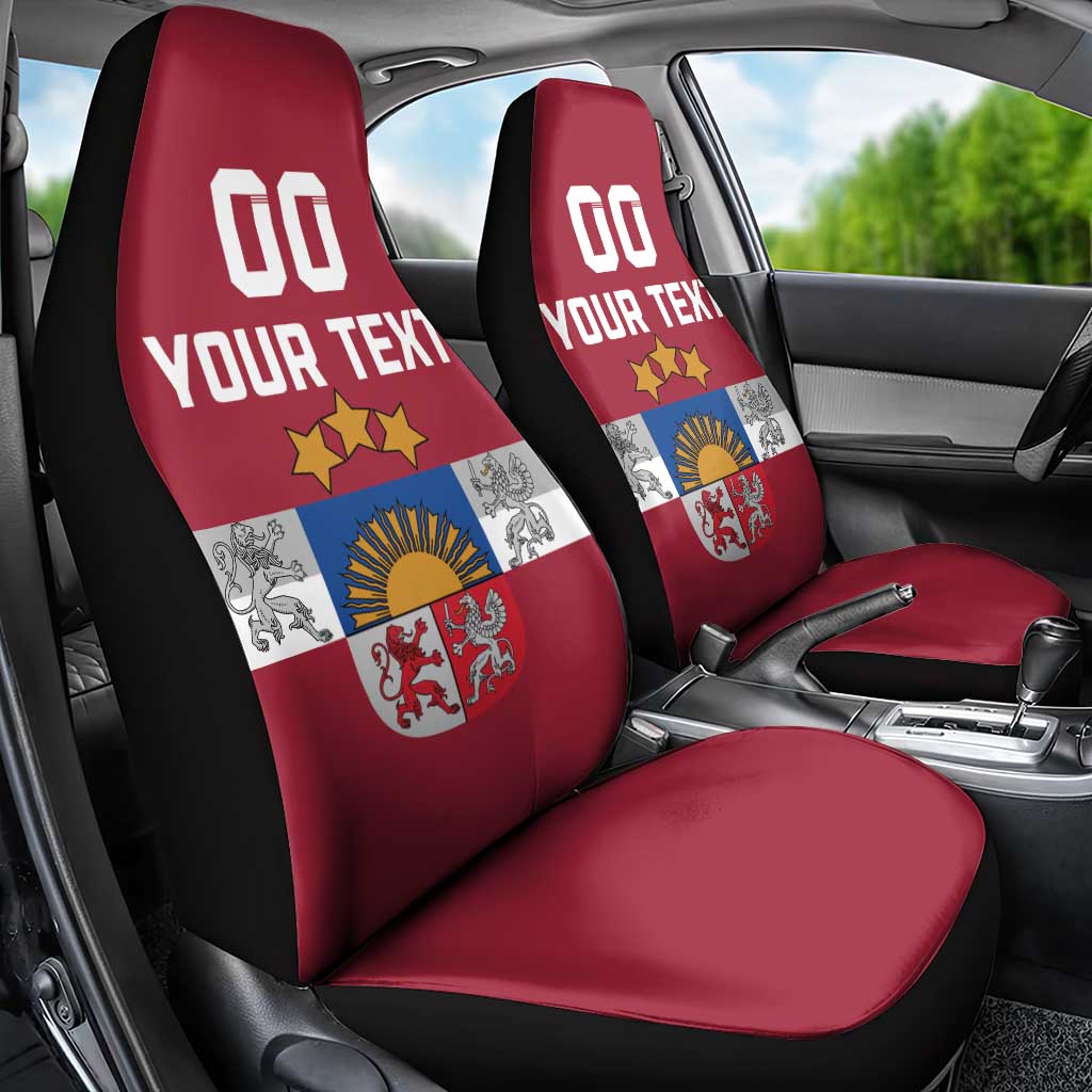 Custom Latvia Hockey Car Seat Cover Latvijas Go Champions