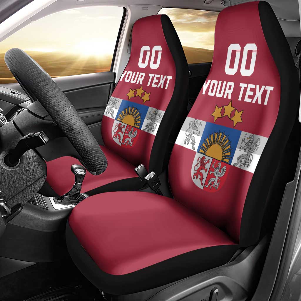 Custom Latvia Hockey Car Seat Cover Latvijas Go Champions