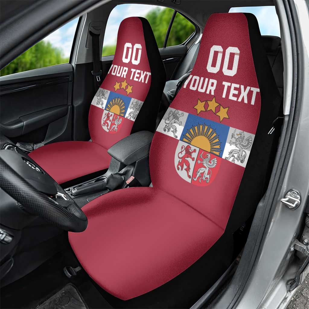 Custom Latvia Hockey Car Seat Cover Latvijas Go Champions