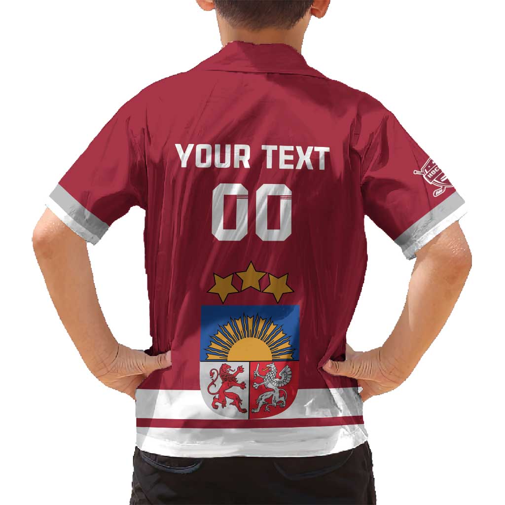 Custom Latvia Hockey Family Matching Off Shoulder Maxi Dress and Hawaiian Shirt Latvijas Go Champions