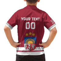 Custom Latvia Hockey Family Matching Off Shoulder Maxi Dress and Hawaiian Shirt Latvijas Go Champions