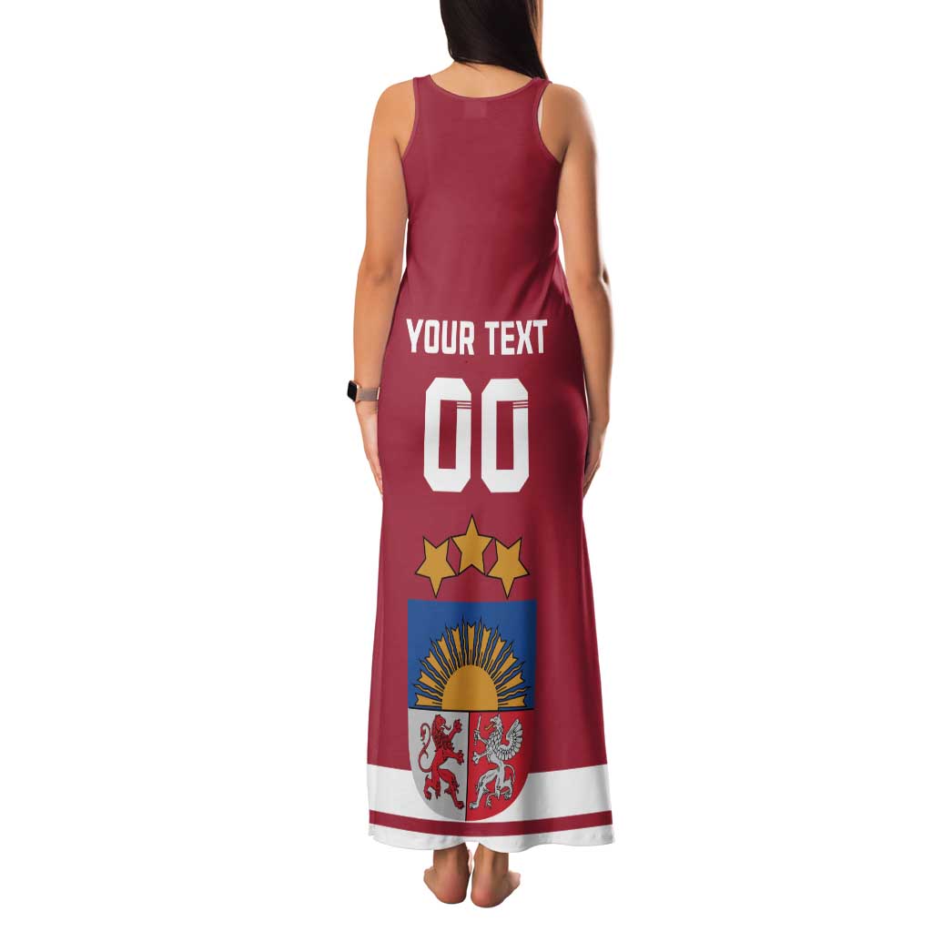 Custom Latvia Hockey Family Matching Tank Maxi Dress and Hawaiian Shirt Latvijas Go Champions