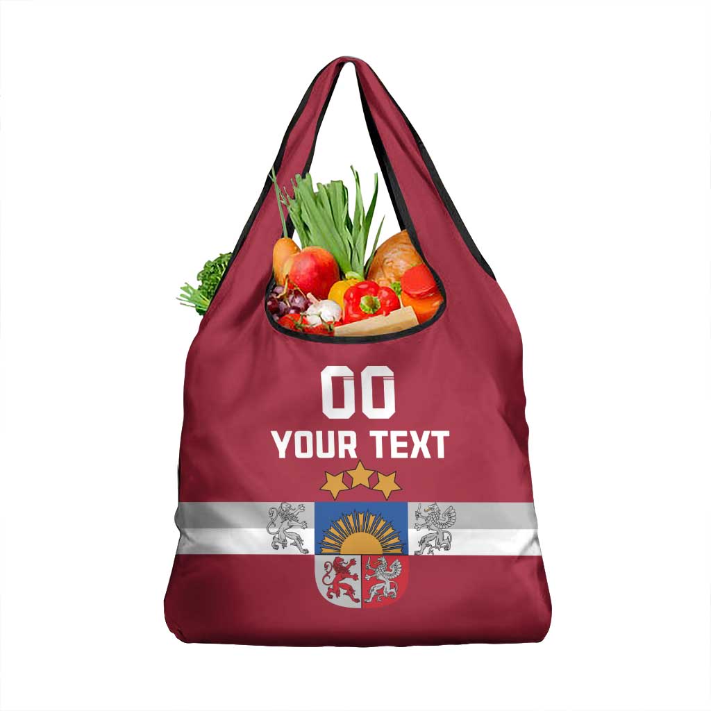Custom Latvia Hockey Grocery Bag Latvijas Go Champions