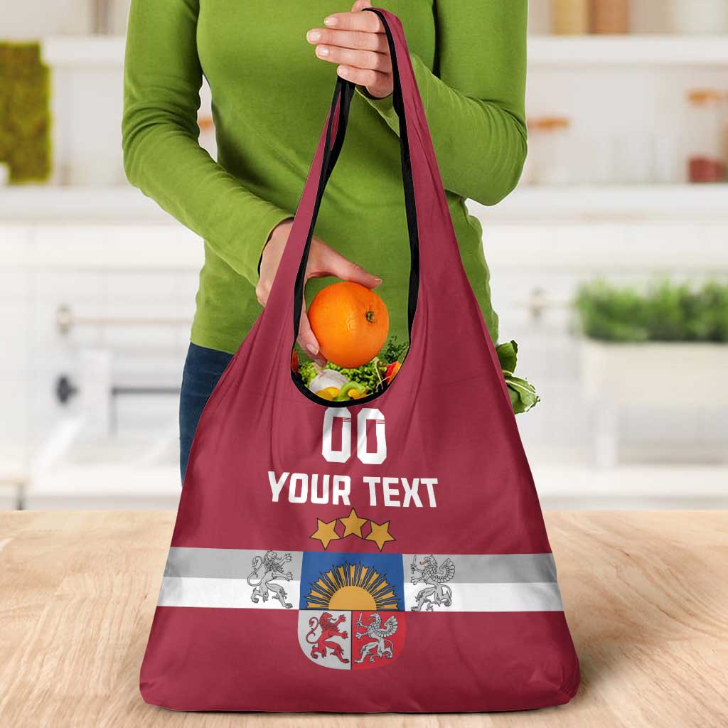 Custom Latvia Hockey Grocery Bag Latvijas Go Champions