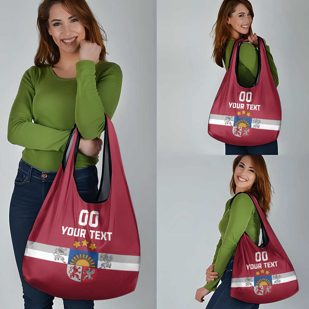 Custom Latvia Hockey Grocery Bag Latvijas Go Champions
