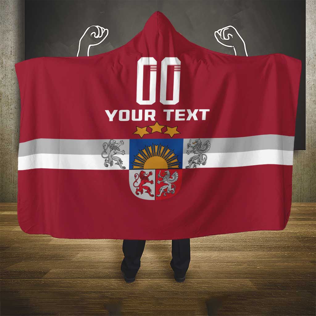 Custom Latvia Hockey Hooded Blanket Latvijas Go Champions