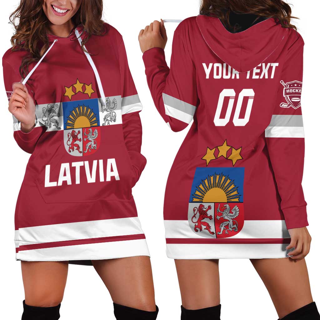 Custom Latvia Hockey Hoodie Dress Latvijas Go Champions