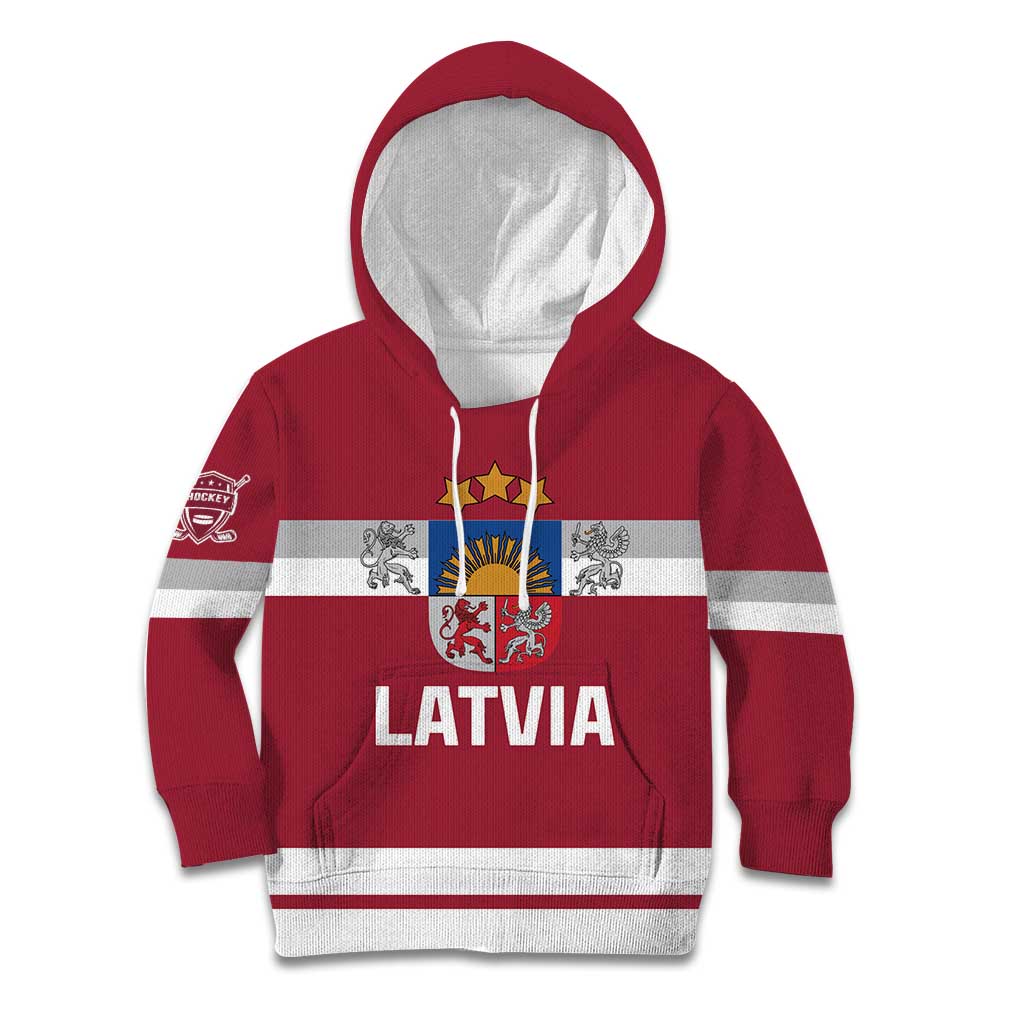 Custom Latvia Hockey Kid Hoodie Latvijas Go Champions