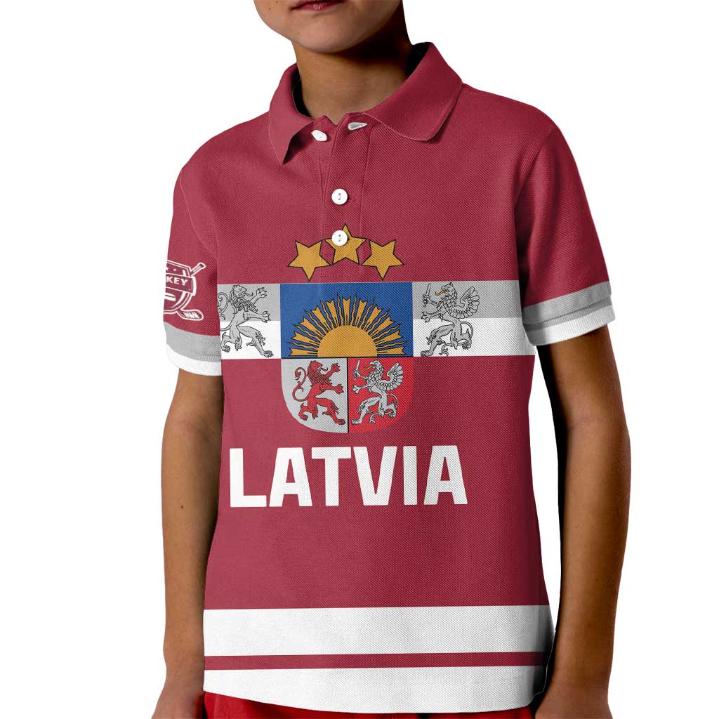 Custom Latvia Hockey Kid Polo Shirt Latvijas Go Champions