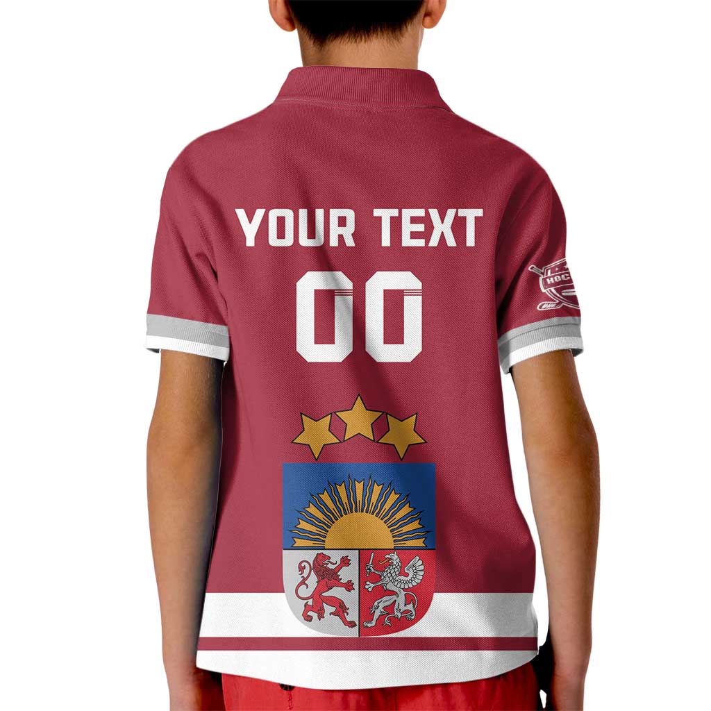 Custom Latvia Hockey Kid Polo Shirt Latvijas Go Champions