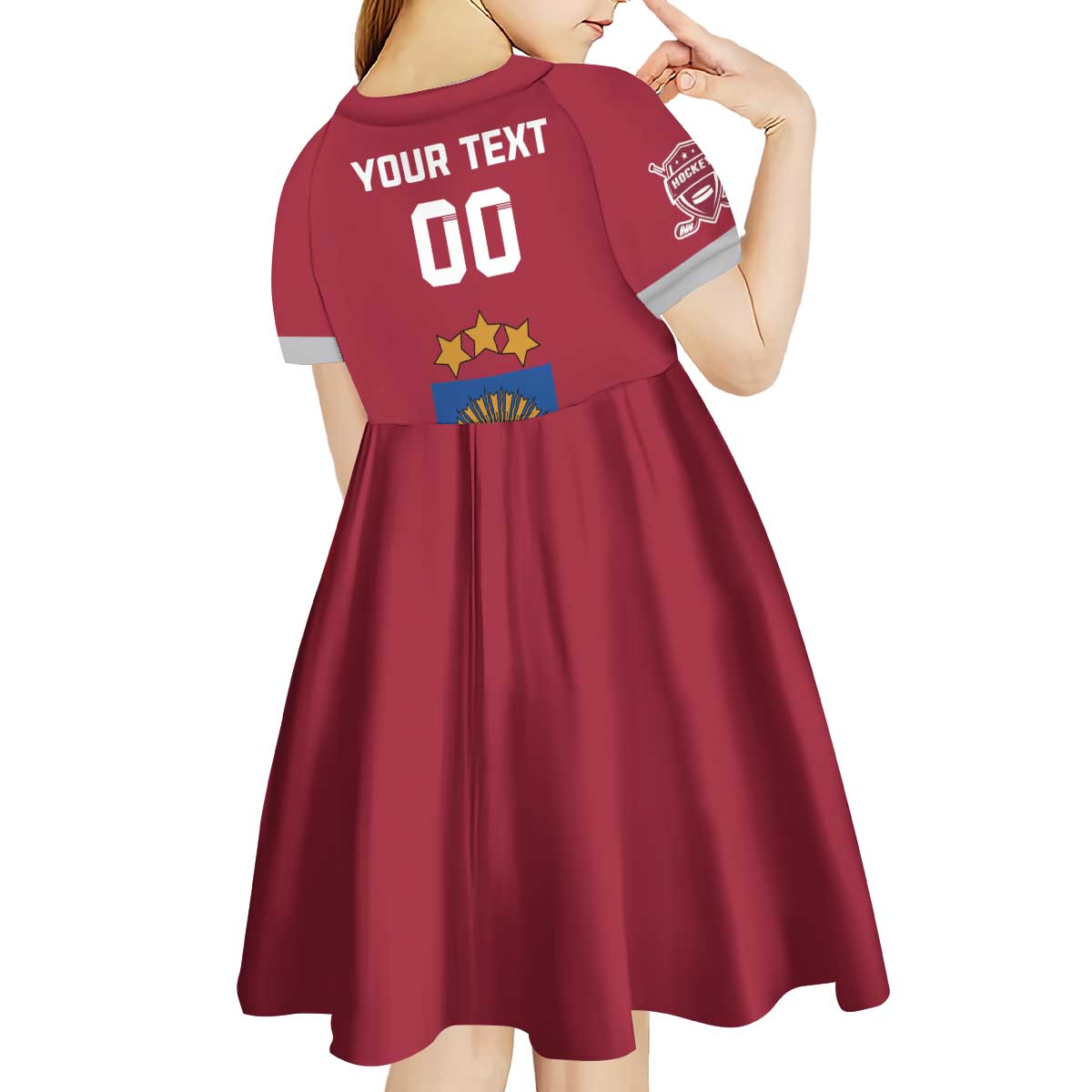Custom Latvia Hockey Kid Short Sleeve Dress Latvijas Go Champions