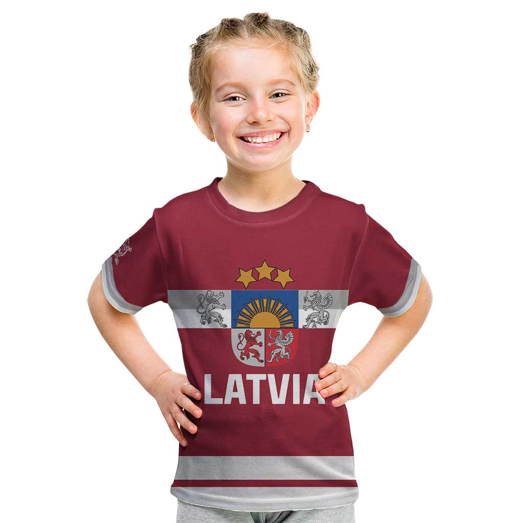 Custom Latvia Hockey Kid T Shirt Latvijas Go Champions