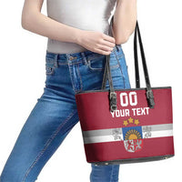 Custom Latvia Hockey Leather Tote Bag Latvijas Go Champions