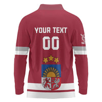 Custom Latvia Hockey Long Sleeve Polo Shirt Latvijas Go Champions