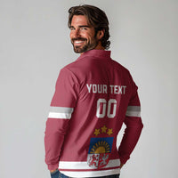 Custom Latvia Hockey Long Sleeve Polo Shirt Latvijas Go Champions