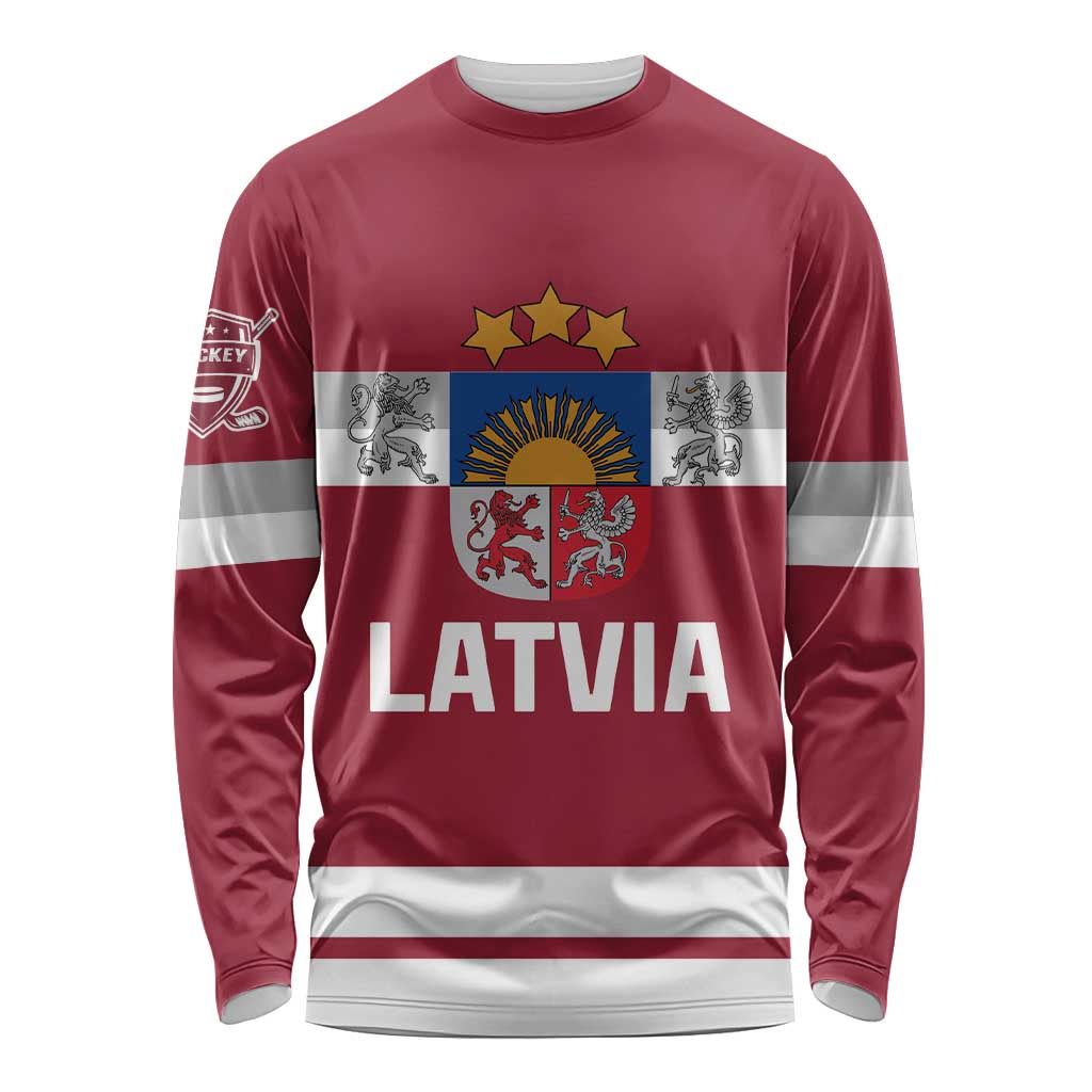 Custom Latvia Hockey Long Sleeve Shirt Latvijas Go Champions