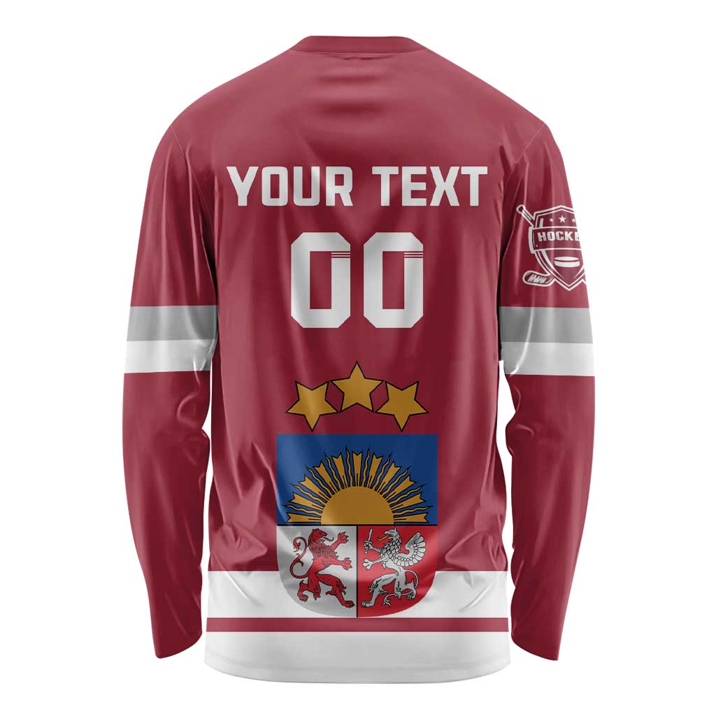 Custom Latvia Hockey Long Sleeve Shirt Latvijas Go Champions