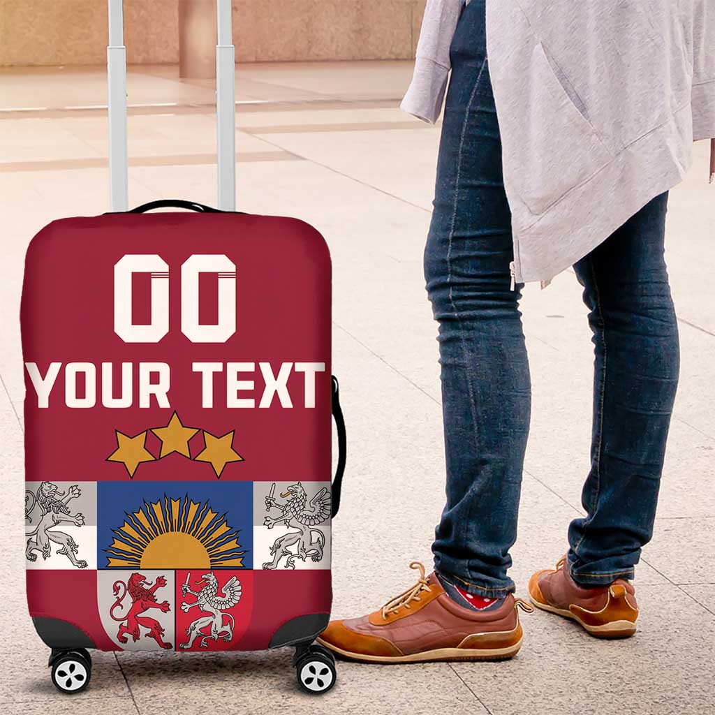 Custom Latvia Hockey Luggage Cover Latvijas Go Champions