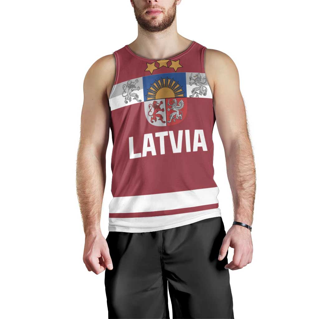 Custom Latvia Hockey Men Tank Top Latvijas Go Champions
