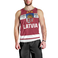 Custom Latvia Hockey Men Tank Top Latvijas Go Champions