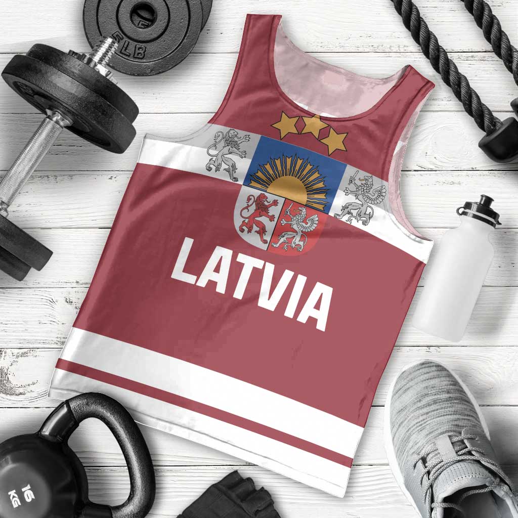 Custom Latvia Hockey Men Tank Top Latvijas Go Champions