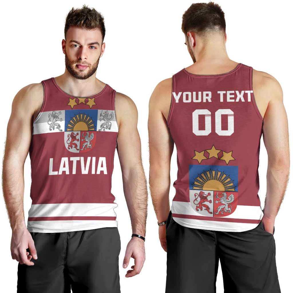 Custom Latvia Hockey Men Tank Top Latvijas Go Champions